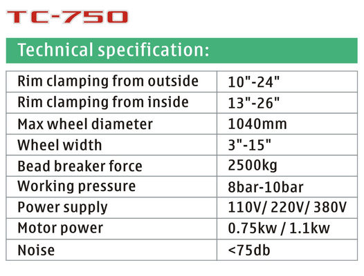 220v 380v 26 Inch Rim Automotive Tire Changer / Peralatan Penggantian Ban