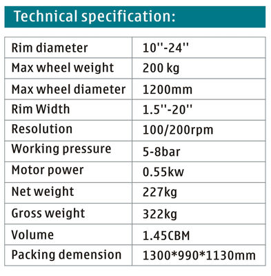 LED Display Truck Wheel Balancing Machine CE Truck Tire Balancer 100/200rpm